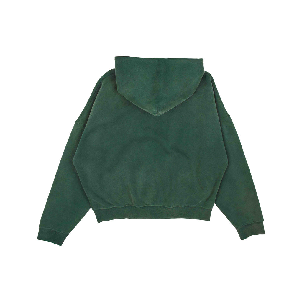 Common Hype Cropped Fleece Zip Up Hoodie Forrest Green Common Hype