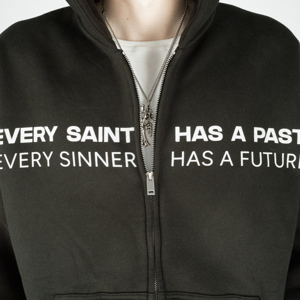 Compliments Sinner & Saint Black Wash Zip-Up Hoodie Common Hype