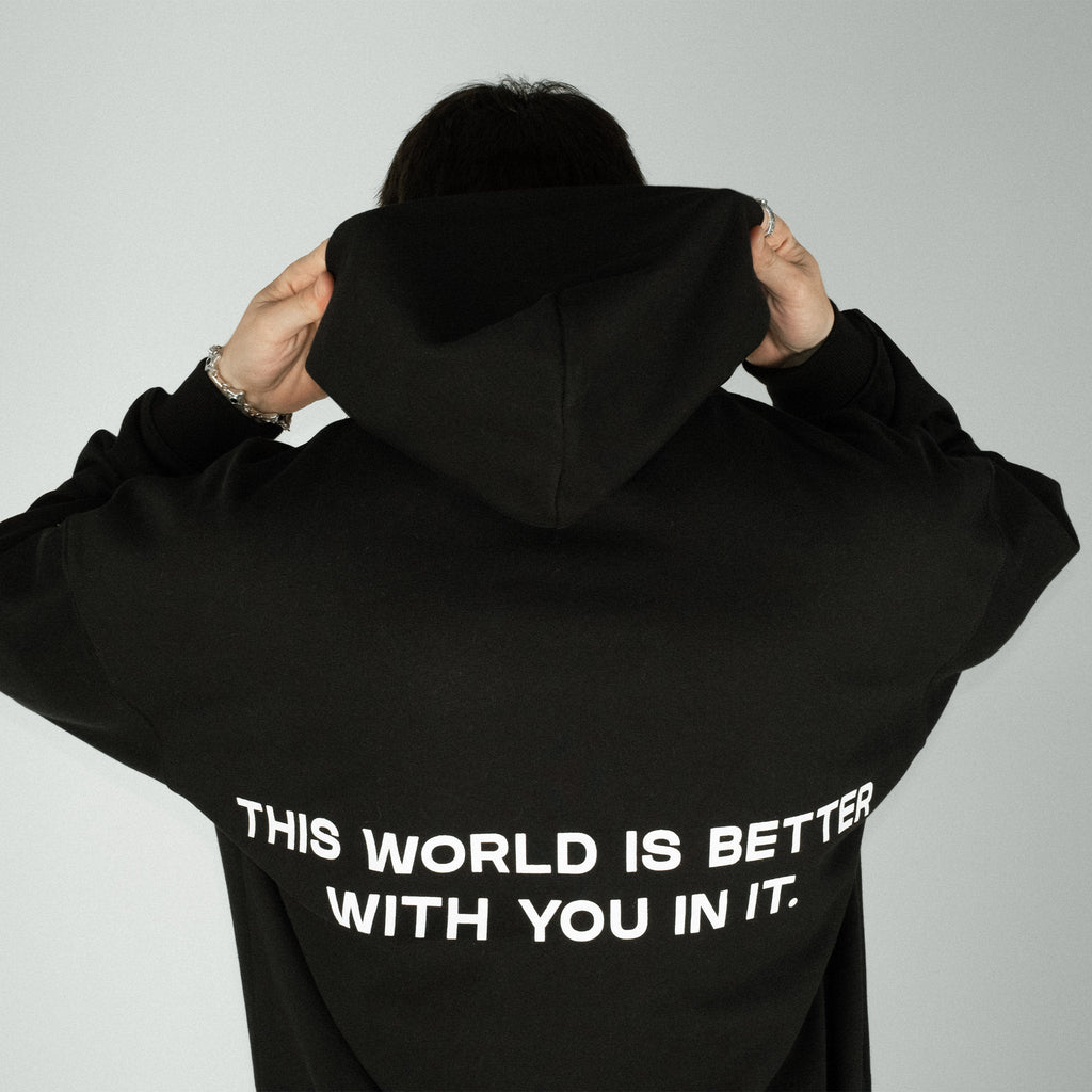 Compliments The World Better With You in It Black Hoodie Common Hype