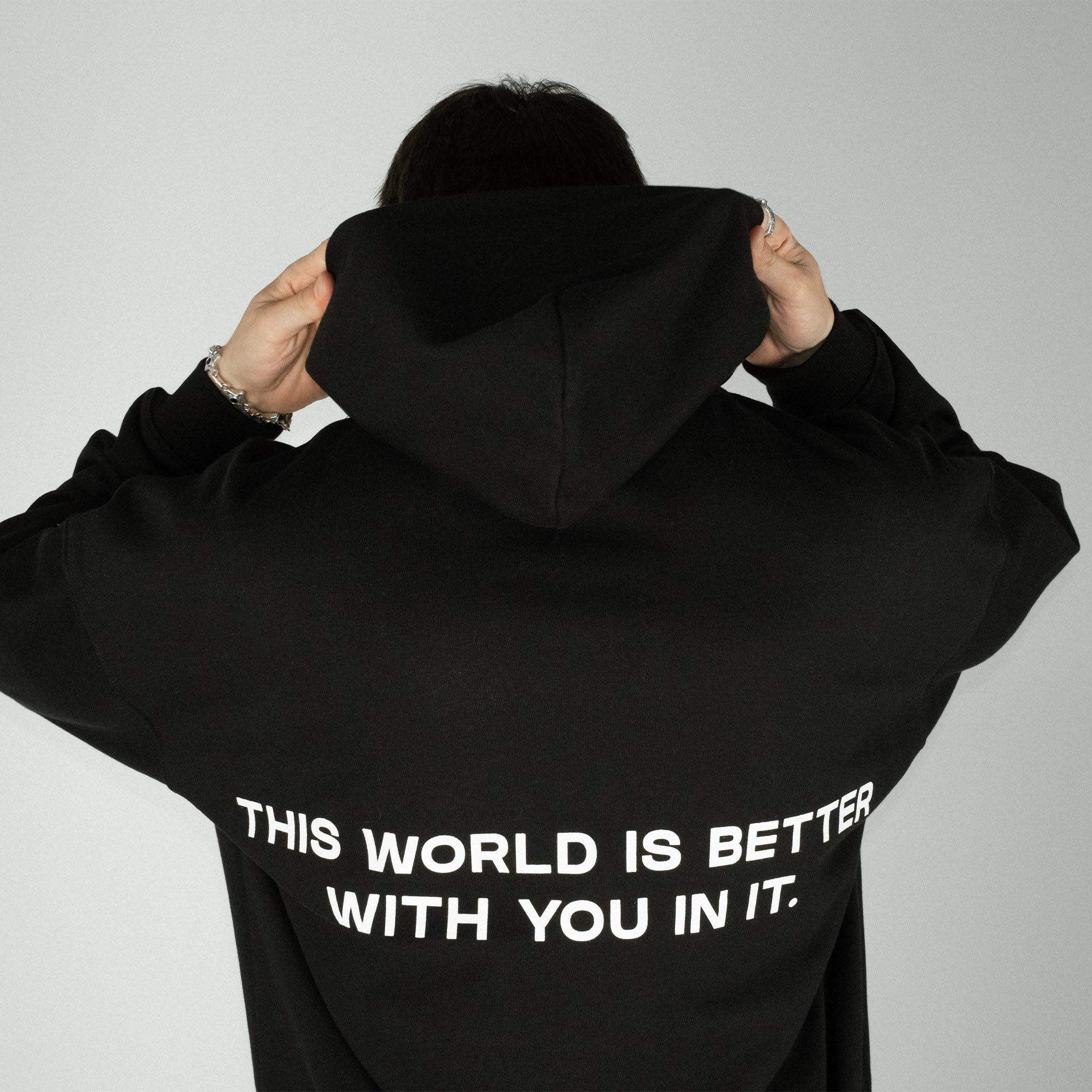 Compliments The World Better With You in It Black Hoodie Common Hype
