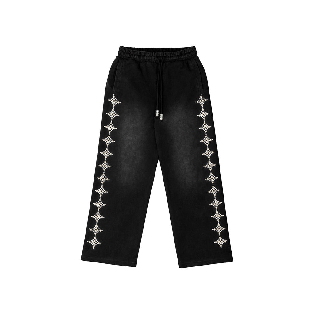 Commons Pearled Star Sweatpants Black Common Hype