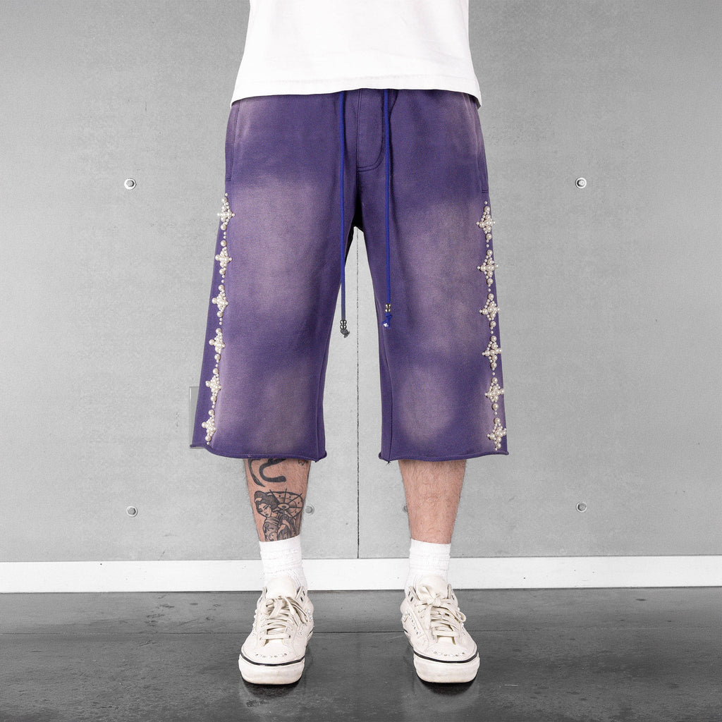 Commons Pearled Star Sweatshort Vintage Navy Common Hype