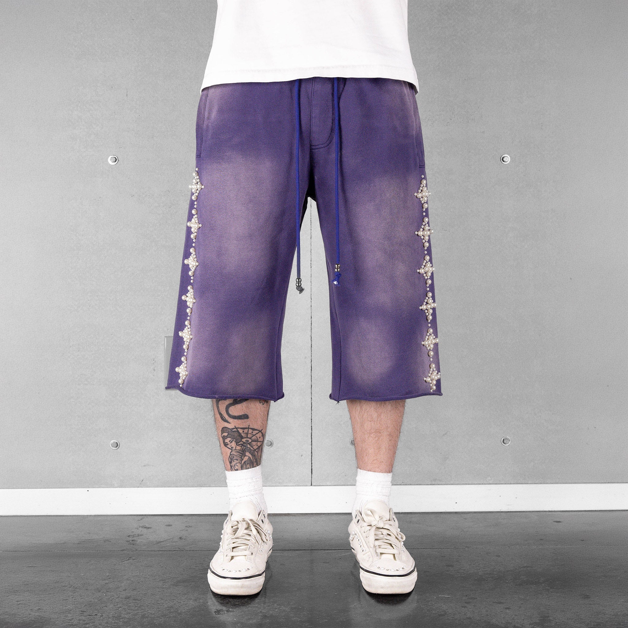 Commons Pearled Star Sweatshort Vintage Navy Common Hype