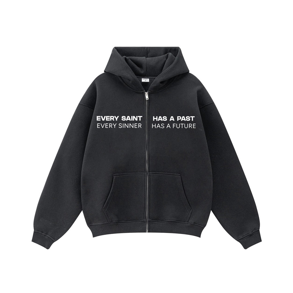 Compliments Sinner & Saint Black Wash Zip-Up Hoodie Common Hype