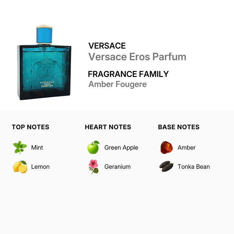 Versace Eros Parfum Spray for Men 3.4 oz Fandi Perfume
